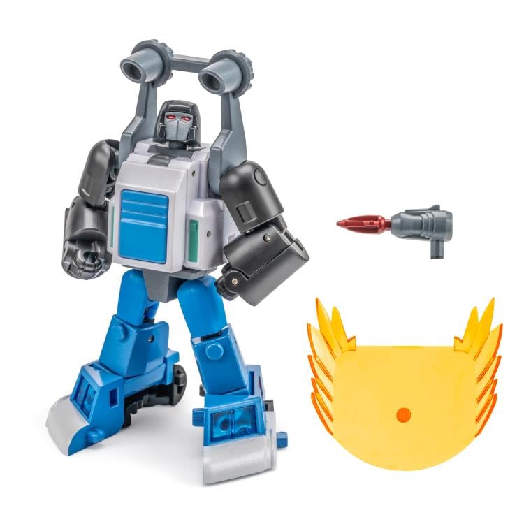 NA H61 Btekelili & H61 Famsterdamned are miniature vehicles by Newage that are able to convert into battle robots. Standing about 2 inches tall in robot mode, these figures come armed with blasters and feature multiple points of articulation