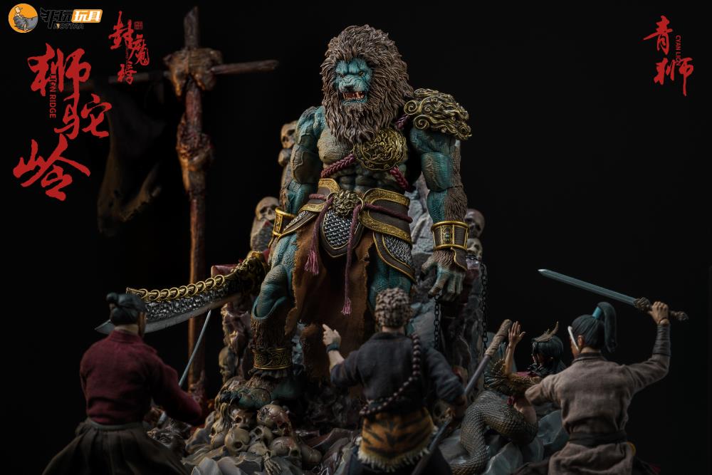 Stripped of its armor, the figure's agility is unencumbered; clad in it, the figure stands invulnerable to the onslaught of blades. Cloaked in a wired fabric cape for daily guise, it serves to divert prying eyes. The Cyan Lion action figure continues the use of the bio textured approach to ensure the transparency of the skin texture, with the use of the exclusive air cushion gear joints for the body ensuring durability at critical joints such as the elbows, knees, and ankles.