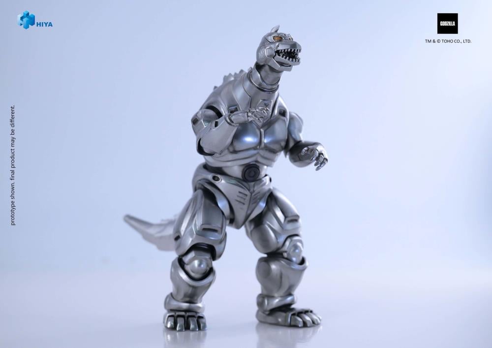 The ultimate anti-Kaiju weapon has arrived! Mechagodzilla from Godzilla vs. Mechagodzilla (1993) joins the Hiya Exquisite Basic series, faithfully capturing its on-screen design with intricate metallic gold paint and screen-accurate details.
Standing 8.2" tall, this articulated figure features multiple joints for dynamic posing. Accessories include a pair of replacement hands and two G-Crusher units, perfect for recreating iconic battle scenes.
