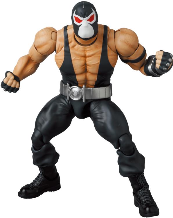 Based on the Batman: Knightfall storyline from DC Comics, this MAFEX Bane action figure is highly articulated with several features and accessories. Bane features a detailed sculpt and 2 head portraits. Batman figure sold separately