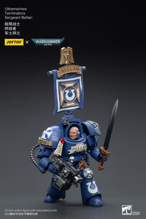 Joy Toy brings the Ultramarines to life with this Warhammer 40K 1/18 scale figure! Highly disciplined and courageous warriors, the Ultramarines have remained true to the teachings of their Primarch Roboute Guilliman for 10,000 standard years. Keeping watch over the Imperium, they personify the very spirit of the Adeptus Astartes. Each figure includes interchangeable hands and weapon accessories and stands between 4" and 6" tall.