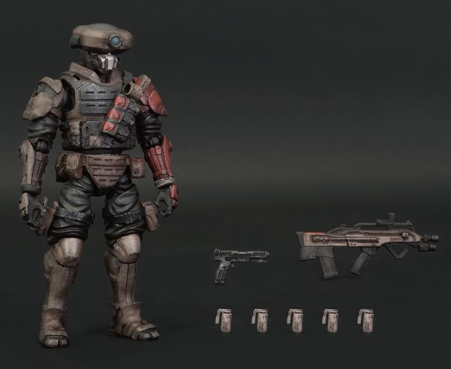 The Red Crow Ashigaru is affiliated to the Red Crow Squadron, which used to be an air force unit from the Kaiho Defense Unit. After Operation Shadow Den, the unit was reformed into the Yamato Special Assault Unit, responsible for handling terrorist attacks. The Red Crow Squadron is deployed exclusively by the Cabinet, and with the consent of a second nation, it may undertake counter-terrorism missions abroad.