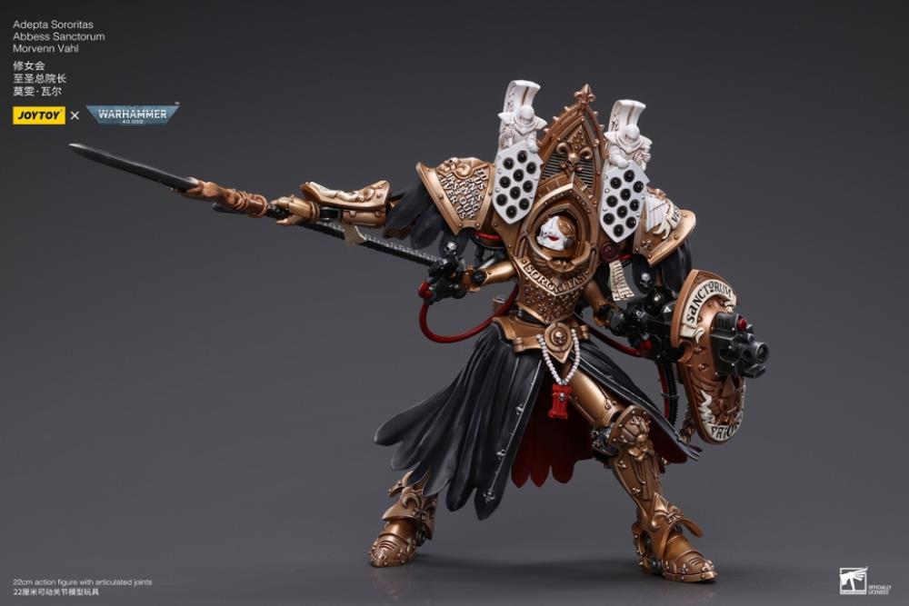 Joy Toy brings the Adepta Sororitas to life with this Warhammer 40K 1/18 scale figure! An elite all female military division of the Ecclesiarchy state church, the Adepta Sororitas ruthlessly stomps out heresy and corruption throughout the Empire. Armed with insurmountable faith and honed to a lethal edge, these Battle-Sisters will walk through hellfire to crush the Emperor's enemies - be they alien or human alike.