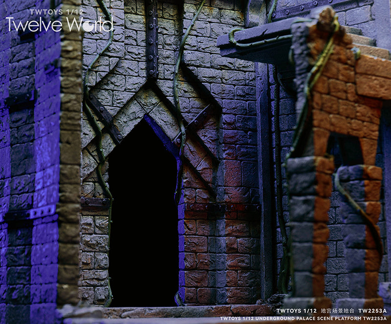 Take your figure display to the next level with this Abandoned Site platform. This base is presented in 1/12 scale and has been sculpted with fine detail and features beautiful paint applications. Figures pictured are not included. Underground Palace Dungeon TW2253B shown for reference and not included (sold separately).