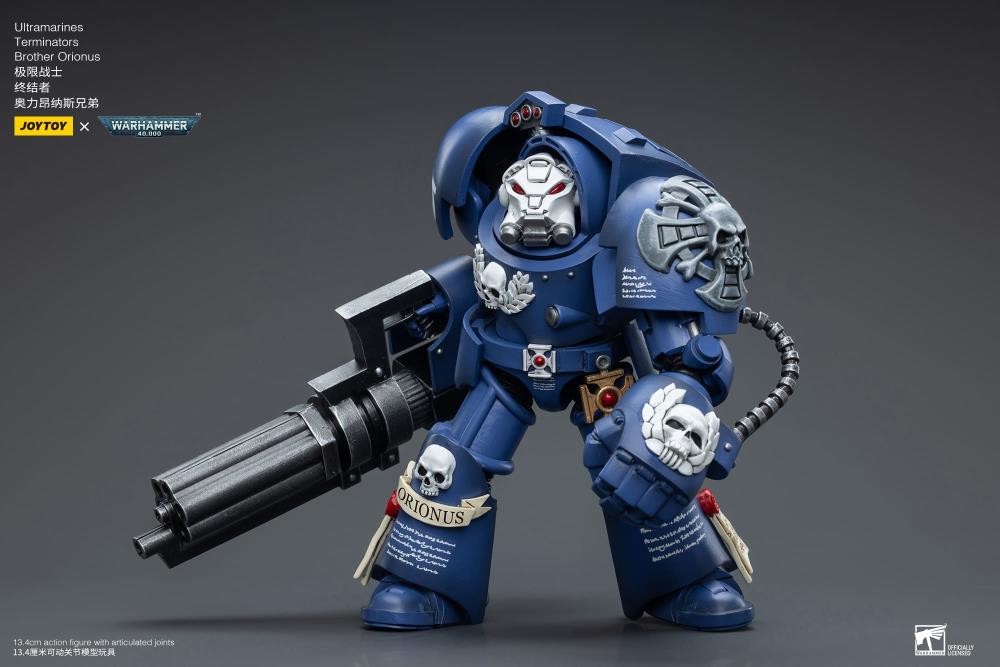 Joy Toy brings the Ultramarines to life with this Warhammer 40K 1/18 scale figure! Highly disciplined and courageous warriors, the Ultramarines have remained true to the teachings of their Primarch Roboute Guilliman for 10,000 standard years. Keeping watch over the Imperium, they personify the very spirit of the Adeptus Astartes. Each figure includes interchangeable hands and weapon accessories and stands between 4" and 6" tall.