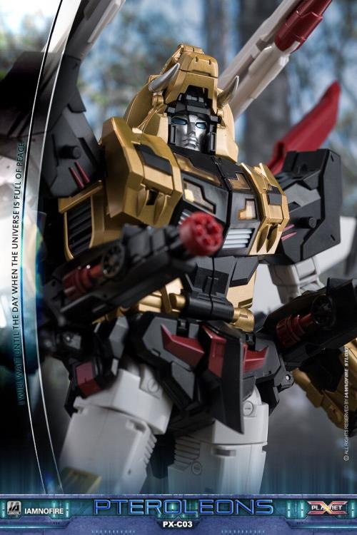 This transforming figure is ready for action! At over 10 inches tall, this figure has three forms: robot, lion and jet, which makes it an epic addition to any collection! Other robot figure shown not included (sold separately)