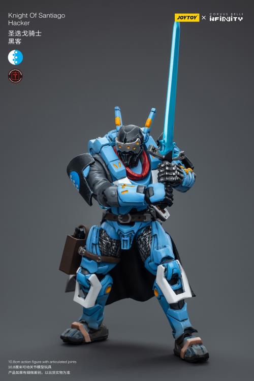 The Joy Toy Infinity Corvus Belli Knight of Santiago Hacker action figure is perfect for collectors and fans of the Infinity universe, as well as those who appreciate high-quality action figures. With its impressive level of detail and articulation, this action figure is a must-have for any serious collector or fan.