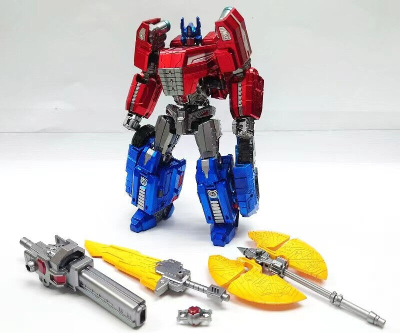Picture shown for reference. New metallic paint will be used.  From Planet X, PX-10C Jupiter transforms from a battling robot to a futuristic vehicle. It features a metallic paint finish.