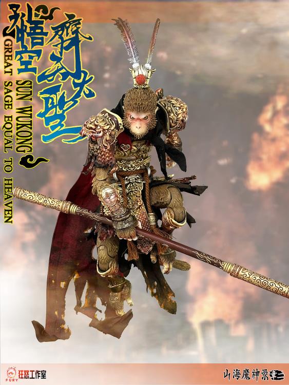 Inspired by the legendary Chinese novel Journey to the West, this Sun Wukong figure is here to add some depth to your 1/12 scale collection! The Sun Wukong (Great Sage Equal to Heaven) Battle Damaged version action figure is presented in 1/12 scale and features premium detail and articulation for maximum posability. Each figure comes with a wide variety of weapons and accessories.