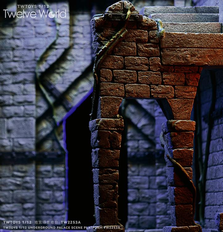 Take your figure display to the next level with this Abandoned Site platform. This base is presented in 1/12 scale and has been sculpted with fine detail and features beautiful paint applications. Figures pictured are not included. Underground Palace Dungeon TW2253B shown for reference and not included (sold separately).