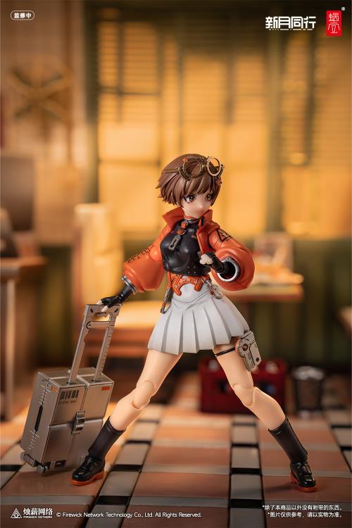 Based on the brand new mobile game, Crescent Moon Walker, Snail Shell three-dimensionalizes character choice Qianqiu for the first time! 
This highly detailed collectible figure comes with an array of interchangeable features to enhance your display experience. Included are four distinct facial expressions: an open-mouth face (pre-attached), a happy face, a scrappy face, and a serious face, all equipped with full eye movement. A new eyeball adjustment stick is also provided for easy control of the gaze ang