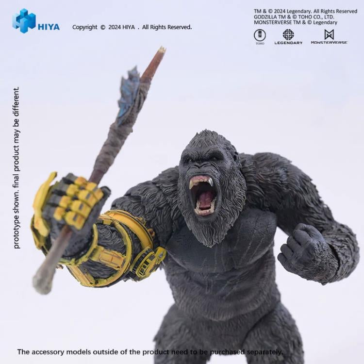 From Godzilla x Kong: The New Empire, Hiya Toys introduces the B.E.A.S.T. Glove Version of Kong, capturing the awe-inspiring presence of the great ape as he confronts a formidable new threat.
Standing at 6.2" tall, this highly detailed figure is crafted using original CG data, with multi-layered paint applications that bring his rugged fur, fierce eyes, and battle-worn chest to life. The B.E.A.S.T. Glove itself features a distressed, multi-layered finish, adding to its power and authenticity.