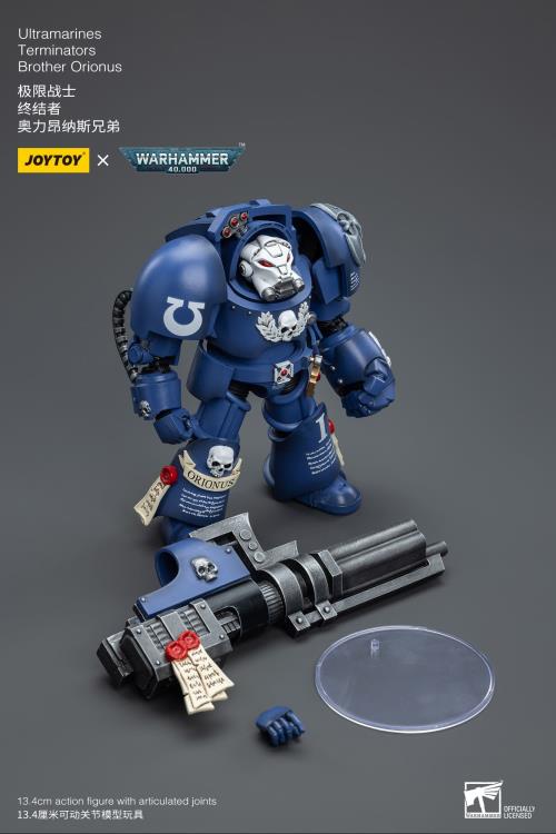 Joy Toy brings the Ultramarines to life with this Warhammer 40K 1/18 scale figure! Highly disciplined and courageous warriors, the Ultramarines have remained true to the teachings of their Primarch Roboute Guilliman for 10,000 standard years. Keeping watch over the Imperium, they personify the very spirit of the Adeptus Astartes. Each figure includes interchangeable hands and weapon accessories and stands between 4" and 6" tall.