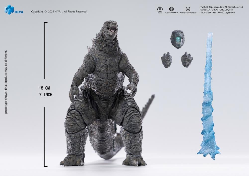 Witness the clash of legends as Godzilla and Kong, the two most powerful forces of nature, engage in an epic battle that will shape the fate of the world.
Prepare for the ultimate showdown as Heat Ray Godzilla from Godzilla vs. Kong (2021) joins the Hiya Exquisite Basic+ Series as a PREVIEWS Exclusive!
