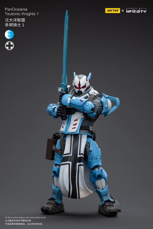 The Joy Toy Infinity Corvus Belli PanOceania Teutonic Knights set is perfect for collectors and fans of the Infinity universe, as well as those who appreciate high-quality action figures. With the impressive level of detail and articulation, these action figures are must-haves for any serious collector or fan.