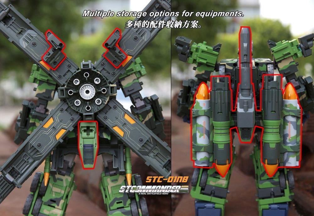 The S.T.Commander from TFC toys stands around 9.50 inches tall in robot made and transforms into a weapons transport vehicle. The S.T.Commander figure is highly articulated and features real rubber tires and an assortment of armor pieces.