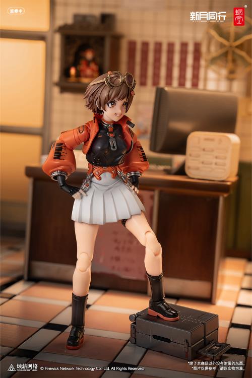 Based on the brand new mobile game, Crescent Moon Walker, Snail Shell three-dimensionalizes character choice Qianqiu for the first time! 
This highly detailed collectible figure comes with an array of interchangeable features to enhance your display experience. Included are four distinct facial expressions: an open-mouth face (pre-attached), a happy face, a scrappy face, and a serious face, all equipped with full eye movement. A new eyeball adjustment stick is also provided for easy control of the gaze ang