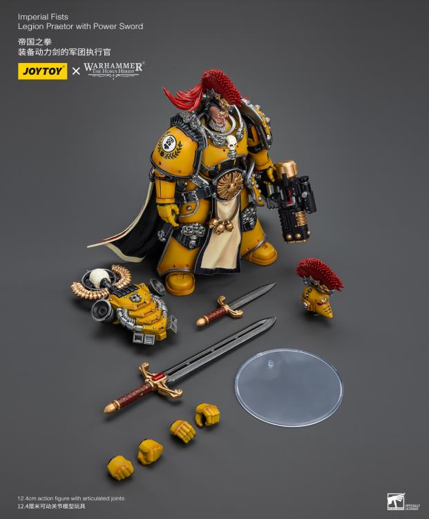 This Warhammer 40K Imperial Fists “The Horus Heresy” product line offers a compelling collection of action figures capturing the essence of the Imperial Fists Space Marine Legion during the pivotal era of “The Horus Heresy.” Meticulously crafted and intricately detailed, these figures showcase the iconic yellow and black color scheme of the Imperial Fists, symbolizing their stoic determination and unwavering loyalty to the Imperium of Man.
