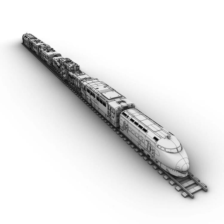 From Moon Studios comes a series of robot figures which transform from robots into different types of trains. The MSO3 Iron Arm figure transforms from a robot into a train. Collect transforming figures MSO1 through MSO6 and you can combine them to form Radiatron!