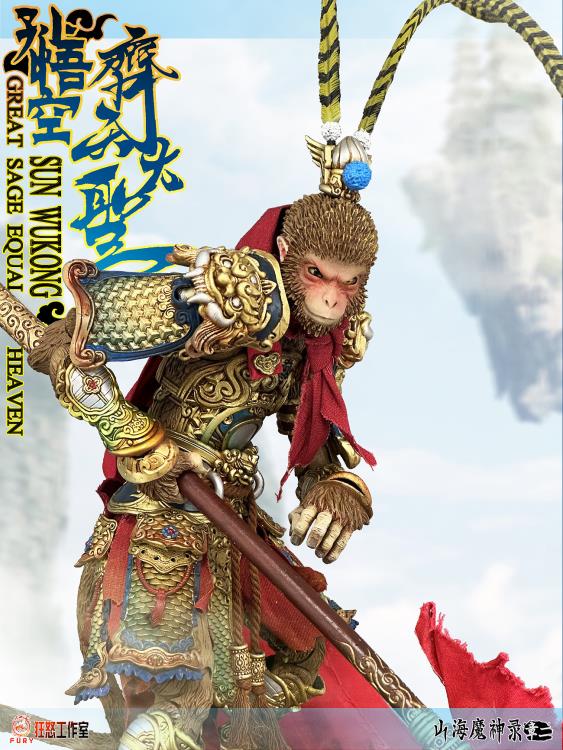 Inspired by the legendary Chinese novel Journey to the West, this Sun Wukong figure is here to add some depth to your 1/12 scale collection! The Sun Wukong (Great Sage Equal to Heaven) Battle Damaged version action figure is presented in 1/12 scale and features premium detail and articulation for maximum posability. Each figure comes with a wide variety of weapons and accessories.