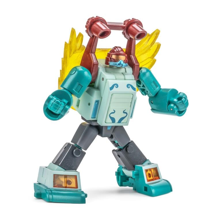 NA H61 Btekelili & H61 Famsterdamned are miniature vehicles by Newage that are able to convert into battle robots. Standing about 2 inches tall in robot mode, these figures come armed with blasters and feature multiple points of articulation