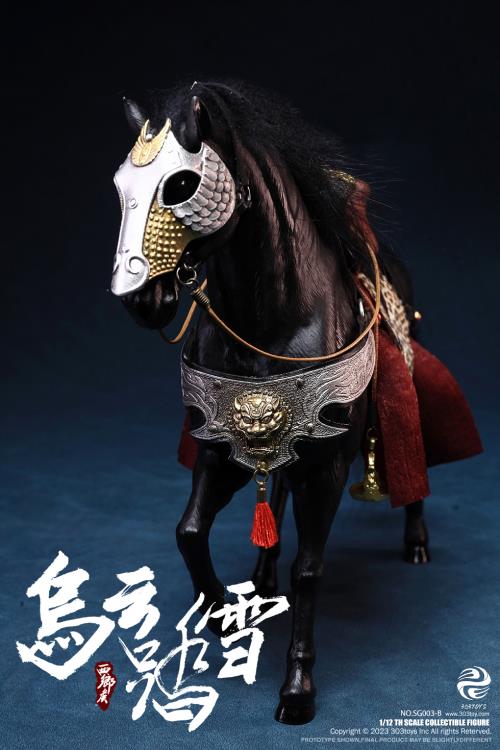 Vanquish your foes and conquer all those who stand before you with this Zhang Fei Yide figure by 303 Toys! Featuring multiple weapons and accessories, this 1/12 scale figure will be a perfect addition for any collector. Order yours today! The Battlefield Version of this figure includes a war banner and horse for your warrior to ride on.