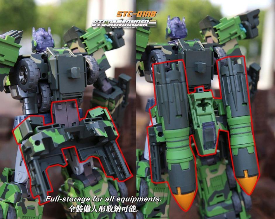 The S.T.Commander from TFC toys stands around 9.50 inches tall in robot made and transforms into a weapons transport vehicle. The S.T.Commander figure is highly articulated and features real rubber tires and an assortment of armor pieces.