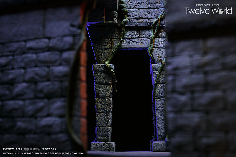 Take your figure display to the next level with this Abandoned Site platform. This base is presented in 1/12 scale and has been sculpted with fine detail and features beautiful paint applications. Figures pictured are not included. Underground Palace Dungeon TW2253B shown for reference and not included (sold separately).