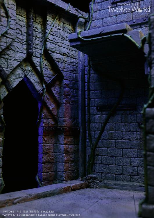 Take your figure display to the next level with this Abandoned Site platform. This base is presented in 1/12 scale and has been sculpted with fine detail and features beautiful paint applications. Figures pictured are not included. Underground Palace Dungeon TW2253B shown for reference and not included (sold separately).