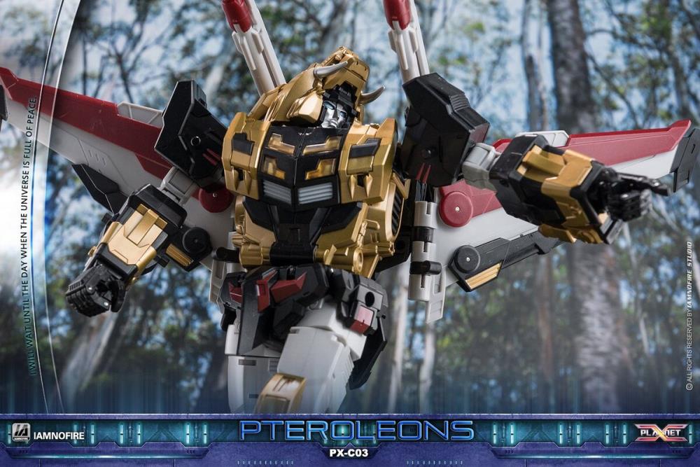 This transforming figure is ready for action! At over 10 inches tall, this figure has three forms: robot, lion and jet, which makes it an epic addition to any collection! Other robot figure shown not included (sold separately)
