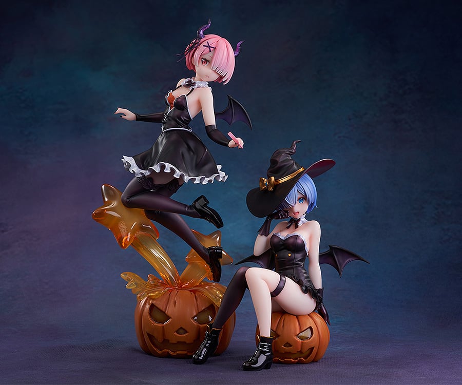 From the third season of "Re:ZERO -Starting Life in Another World-", which began airing in October 2024, come new beautiful wizard-themed figures of Rem and Ram. 
Ram is clad in an adorable wizard-style outfit that would probably allow her to be let off the hook even after playing mischievous tricks. The texture of her form-fitting costume beautifully and elegantly accentuates her physique, and the accessories, such as the arm covers and shoes, have been crafted with precise detail. Even the jack-o'-lanter