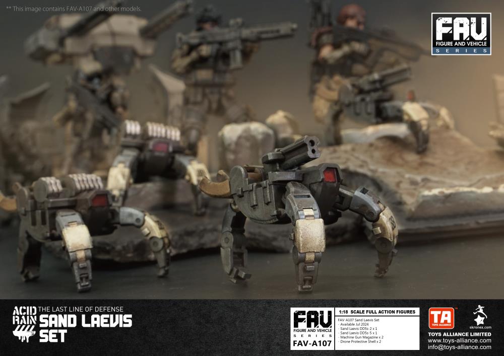 The Sand Laevis DD5s is a transformable drone with the ability to switch between remote control or intelligent exploration modes, and has both compact and expanded forms. In compact form, it has the ability to travel speedily by rolling in a barrel shape and can cover mines or traps on the road, thereby opening up a safe route for the convoy.