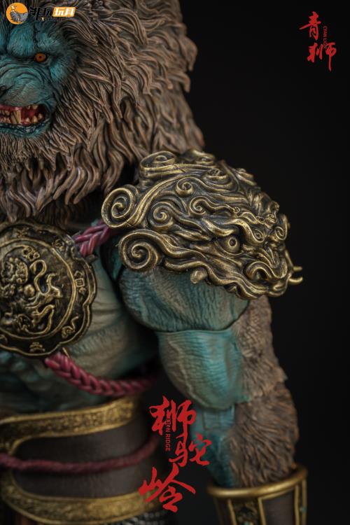 Stripped of its armor, the figure's agility is unencumbered; clad in it, the figure stands invulnerable to the onslaught of blades. Cloaked in a wired fabric cape for daily guise, it serves to divert prying eyes. The Cyan Lion action figure continues the use of the bio textured approach to ensure the transparency of the skin texture, with the use of the exclusive air cushion gear joints for the body ensuring durability at critical joints such as the elbows, knees, and ankles.