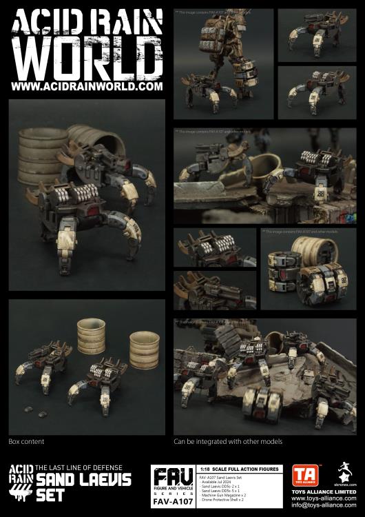 The Sand Laevis DD5s is a transformable drone with the ability to switch between remote control or intelligent exploration modes, and has both compact and expanded forms. In compact form, it has the ability to travel speedily by rolling in a barrel shape and can cover mines or traps on the road, thereby opening up a safe route for the convoy.