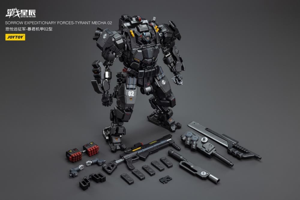 Joy Toy is proud to bring the Battle for the Stars series Sorrow Expeditionary Forces Mecha 02 figure to life in 1/18 scale form! Designed for use in bolstering your armies, this mech will be the ultimate addition to your collection! It also includes a pilot figure to take full control of the power of the Tyrant Mecha! Order yours today!