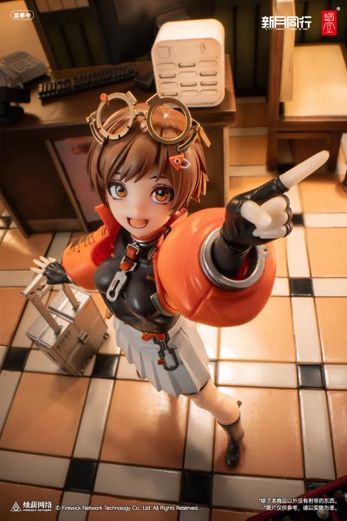 Based on the brand new mobile game, Crescent Moon Walker, Snail Shell three-dimensionalizes character choice Qianqiu for the first time! 
This highly detailed collectible figure comes with an array of interchangeable features to enhance your display experience. Included are four distinct facial expressions: an open-mouth face (pre-attached), a happy face, a scrappy face, and a serious face, all equipped with full eye movement. A new eyeball adjustment stick is also provided for easy control of the gaze ang