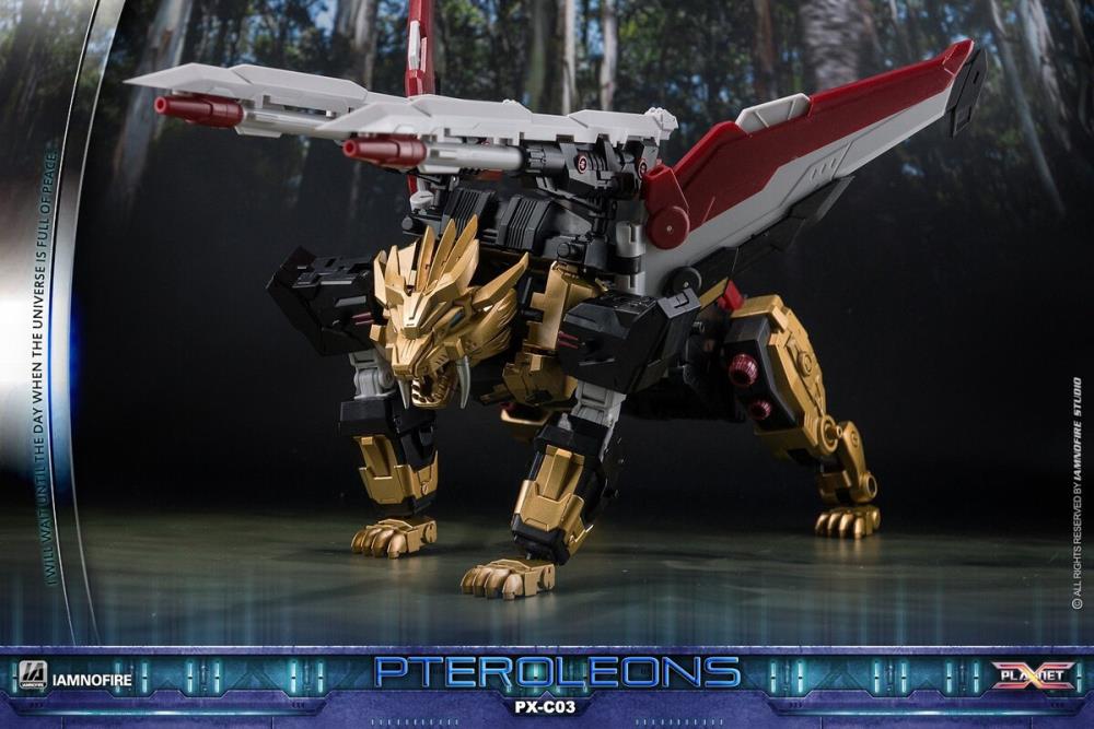 This transforming figure is ready for action! At over 10 inches tall, this figure has three forms: robot, lion and jet, which makes it an epic addition to any collection! Other robot figure shown not included (sold separately)