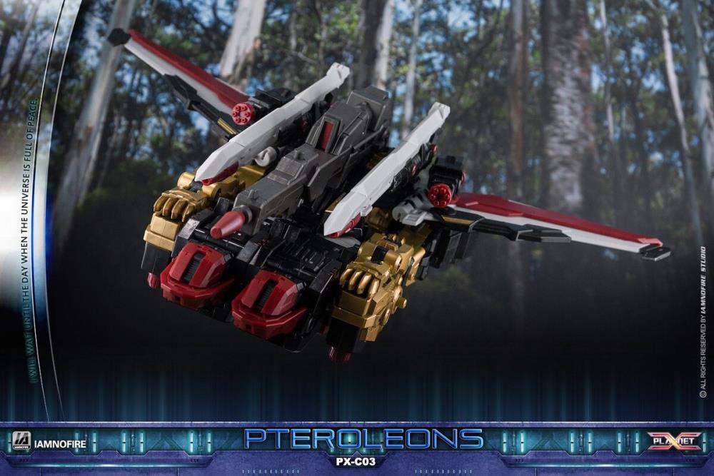 This transforming figure is ready for action! At over 10 inches tall, this figure has three forms: robot, lion and jet, which makes it an epic addition to any collection! Other robot figure shown not included (sold separately)