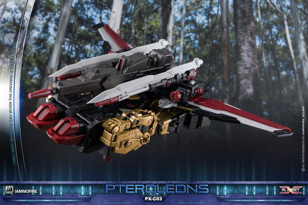 This transforming figure is ready for action! At over 10 inches tall, this figure has three forms: robot, lion and jet, which makes it an epic addition to any collection! Other robot figure shown not included (sold separately)