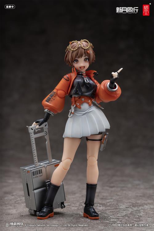 Based on the brand new mobile game, Crescent Moon Walker, Snail Shell three-dimensionalizes character choice Qianqiu for the first time! 
This highly detailed collectible figure comes with an array of interchangeable features to enhance your display experience. Included are four distinct facial expressions: an open-mouth face (pre-attached), a happy face, a scrappy face, and a serious face, all equipped with full eye movement. A new eyeball adjustment stick is also provided for easy control of the gaze ang