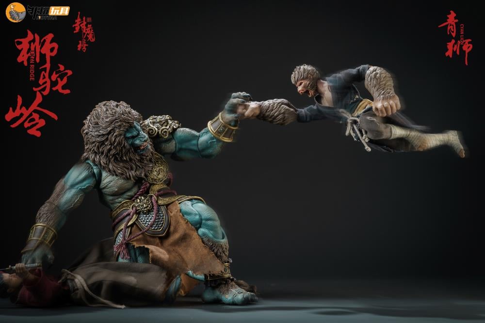 Stripped of its armor, the figure's agility is unencumbered; clad in it, the figure stands invulnerable to the onslaught of blades. Cloaked in a wired fabric cape for daily guise, it serves to divert prying eyes. The Cyan Lion action figure continues the use of the bio textured approach to ensure the transparency of the skin texture, with the use of the exclusive air cushion gear joints for the body ensuring durability at critical joints such as the elbows, knees, and ankles.
