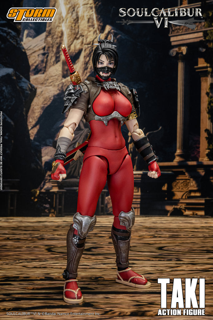 TAKI is a Japanese demon-hunting kunoichi and the greatest warrior of the Fu-Ma ninja clan, who is traveling the world on a quest to destroy the powerful swords knows as Soul Edge, the very weapon whose shared in infused on one of her blades, Mekki-Maru, and by proxy that drove her master Toki to madness. She will also stop at nothing in eliminating those who are connected to the cursed sword, good or evil otherwise, making her a neutral character with predominantly noble, but flawed intentions.