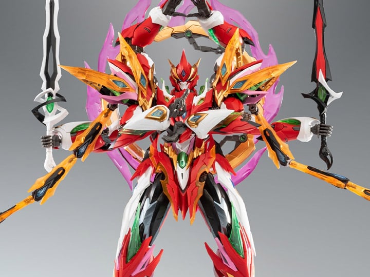 Motor Nuclear presents another beautiful and highly detailed model kit, featuring the MNP-XH04 Tian Ying Xing Nezha figure. This set comes equipped with multiple weapon accessories, including a Fire Spear, Ying-Yang Swords, Hot Wheels, as well as additional parts to recreate the six-arm mode.