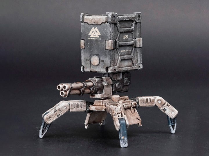 For the most part, the design of the Viking Flea DF3v has remained consistent with other Flea types - it’s scuttling drone legs already being well adapted to the snowy territory of the Tritans. However, the 55th Viking Shield Team were frustrated by its apparent lack of firepower against the rugged mountain marauders, so now the Viking Flea carries both a Gatling Gun as well as a Flamethrower which can be easily interchanged. Handily, the Flea also carries a Anti-Corrosion Transportation Rack for attaching
