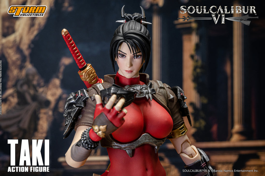 TAKI is a Japanese demon-hunting kunoichi and the greatest warrior of the Fu-Ma ninja clan, who is traveling the world on a quest to destroy the powerful swords knows as Soul Edge, the very weapon whose shared in infused on one of her blades, Mekki-Maru, and by proxy that drove her master Toki to madness. She will also stop at nothing in eliminating those who are connected to the cursed sword, good or evil otherwise, making her a neutral character with predominantly noble, but flawed intentions.
