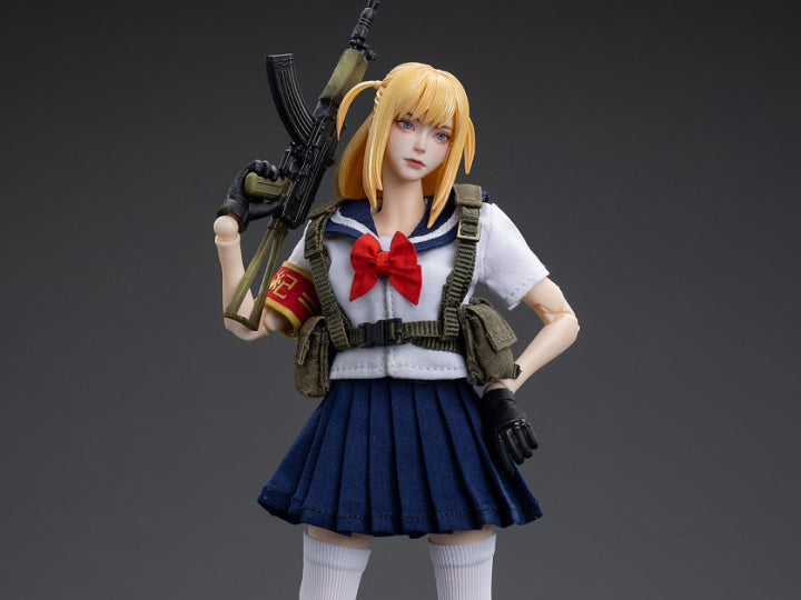 Joy Toy is proud to bring a new operative to their popular Frontline Chaos series of figures: Dora! Wearing a schoolgirl sailor outfit, Dora is the long range fighter of the squad and is finally excited to get some action rather than be bored on guard duty again. With interchangeable hands and accessories, you won't want to miss out on this figure! Order yours today!