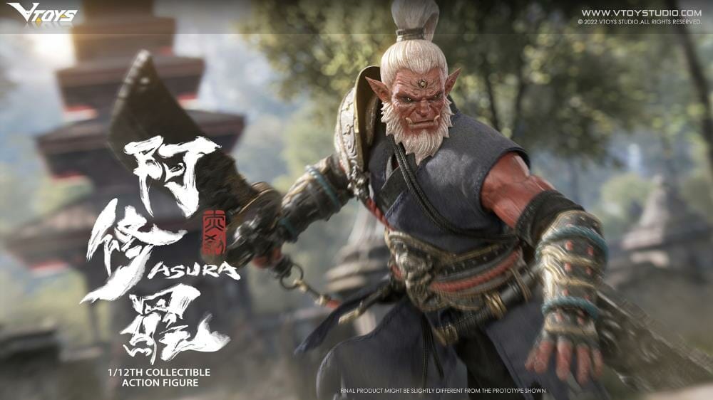 Brought to you by VTOYS, comes an original figure of character Asura the Red Demon! Standing over 6 inches tall, this 1/12 scale figure comes with an assortment of interchangeable parts and accessories and is articulated for endless display options.