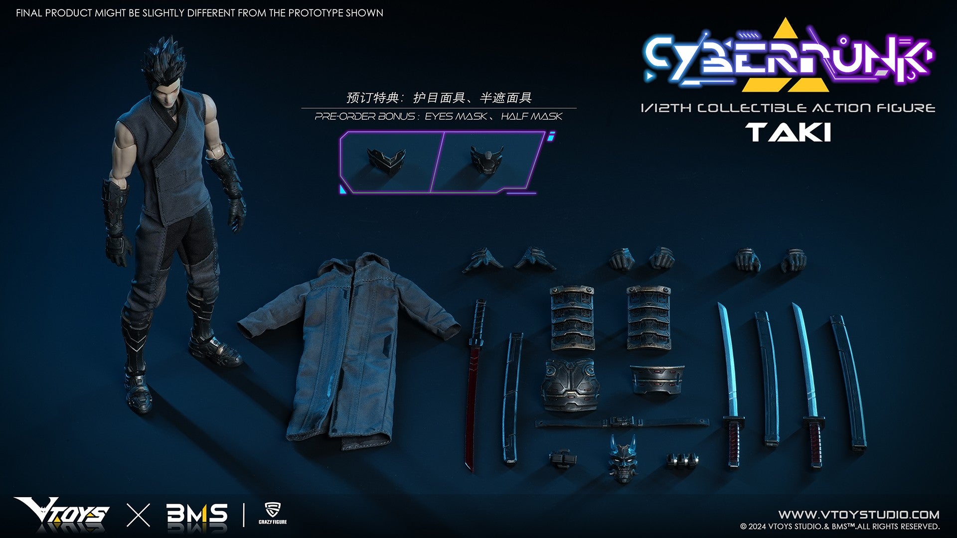 VTOYS X BMS X CF Cyberpunk Robin series is under the Cyberpunk product line, which is well-known for its highly-poseable 1/12th scale figures, detailed sculpt, and tailor-made outfits to capture the memorable appearance as seen in the original  series.