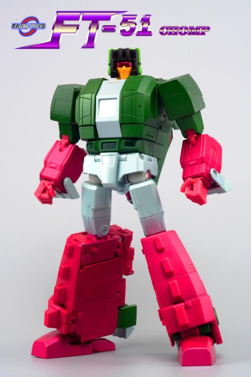 FT-51 Chomp is a transforming figure changing from a warrior robot to a crocodile.