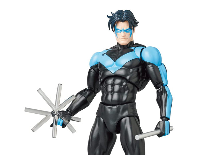 Based on the Batman: Hush story line, the MAFEX Nightwing figure is a fully articulated figure with his iconic black and blue suit. Nightwing features two head sculptsand interchangeable hands for more display options.